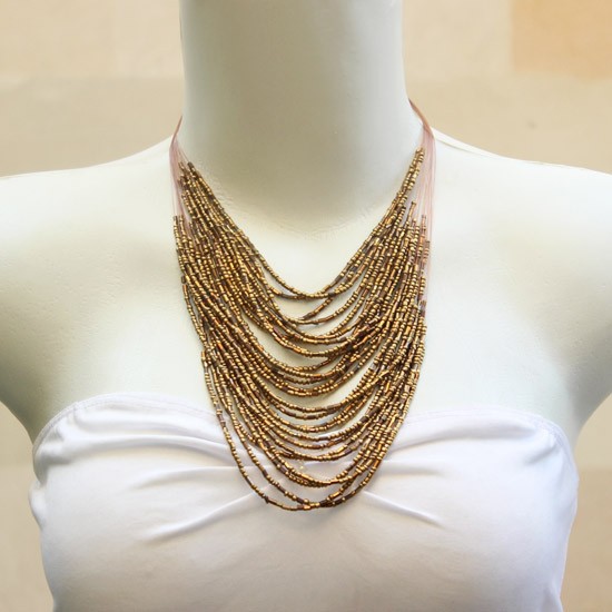 String Chain with Gold Beads