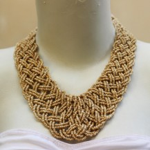 'Plaited Light Brown Beads