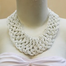 'Plaited White Beads