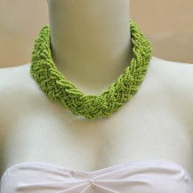 'Lime Beads Plaited