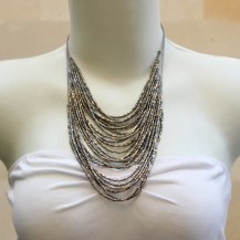 'String Chain with Silver Beads